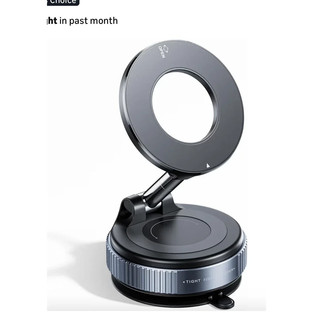 Vacuum Magnetic Phone Holder Phone Stand, 360 Foldable Black New